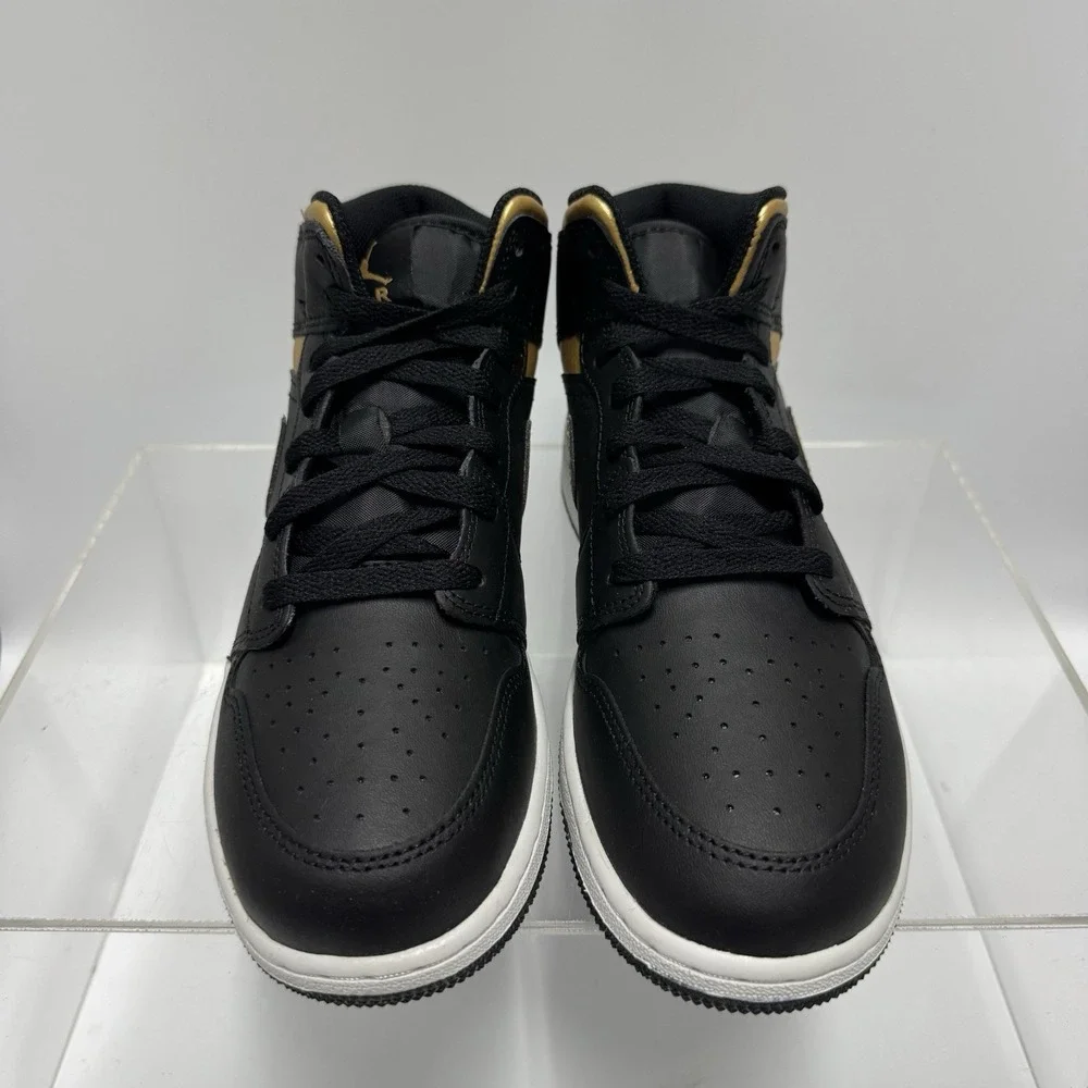 Brand New Air Jordan 1 One Mid Black Gold Sneakers Shoe DQ8426-071 Men's Size 11